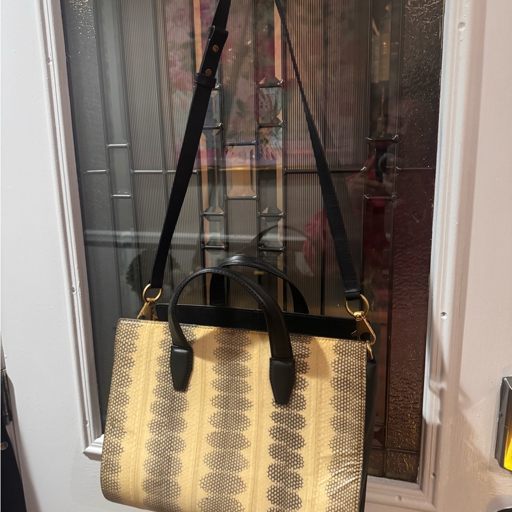 Alexander Wang Black and Cream pelican reptile leather vintage - Picture 2 of 10